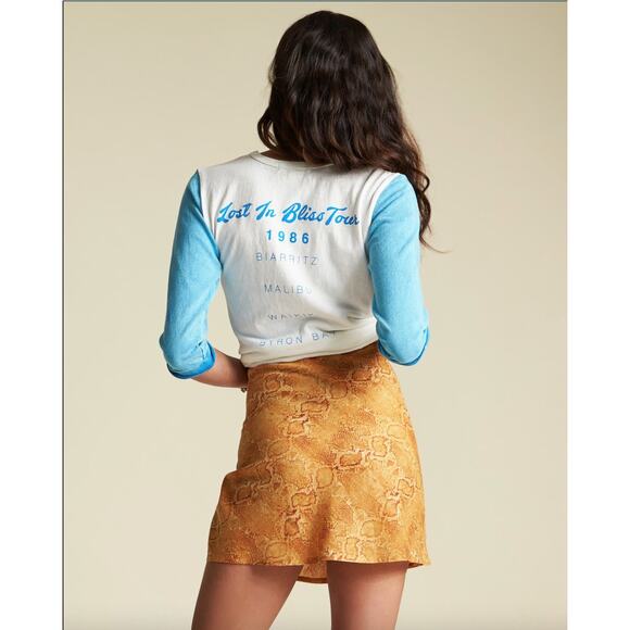 Billabong x Sincerely Jules Short And Free Snake Print Mini Skirt Size 28 NEW - Picture 4 of 7